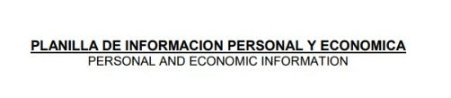 Planilla de Información Personal & Económica (ASUME )